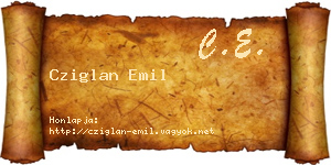 Cziglan Emil névjegykártya